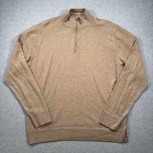 Smartwool Sweater Men's XXL Sparwood‎ 1/2 Zip Merino Wool Blend Pullover Tan